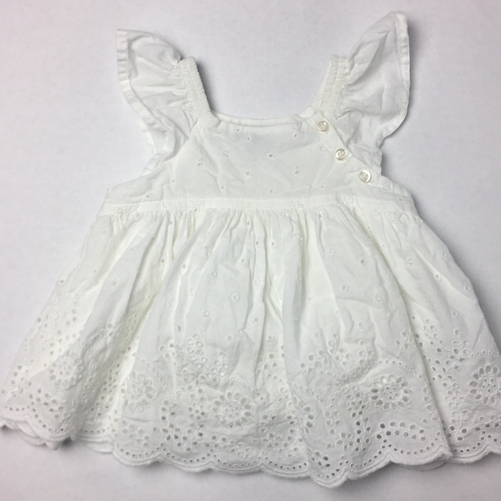 BABY GAP sleeveless white eyelet baby doll dress